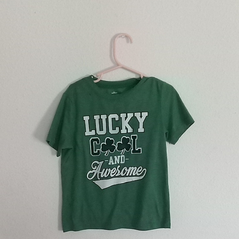 Green Kids T-Shirt - Lucky Cool and Awesome